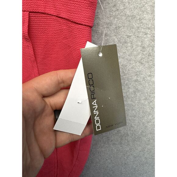 Donna Ricco Womens Tulip-Hem Dress Coral Pink Size 8 NWT - Picture 13 of 13